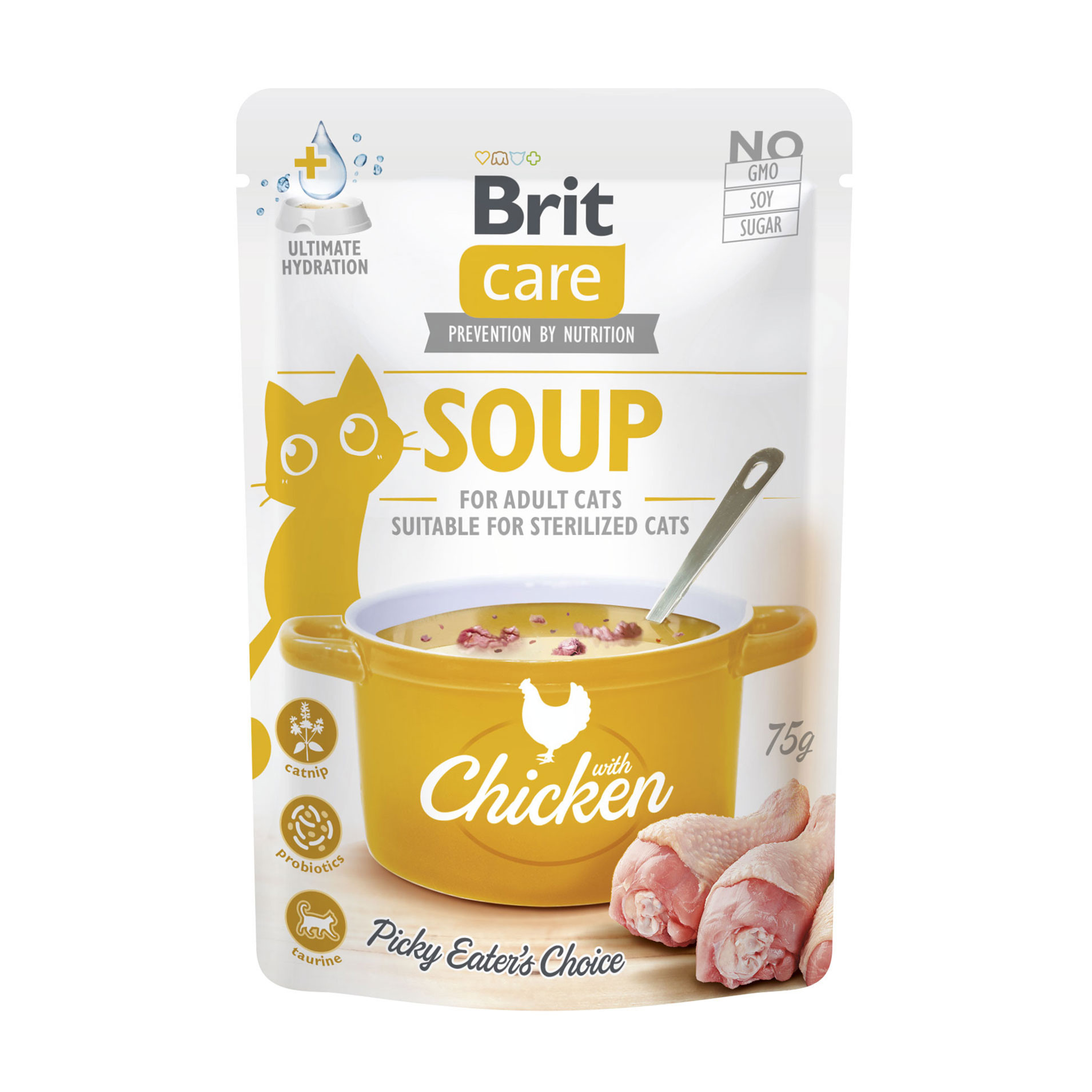 

Вологий корм для дорослих кішок Brit Care Soup With Chicken Суп з куркою, 75 г