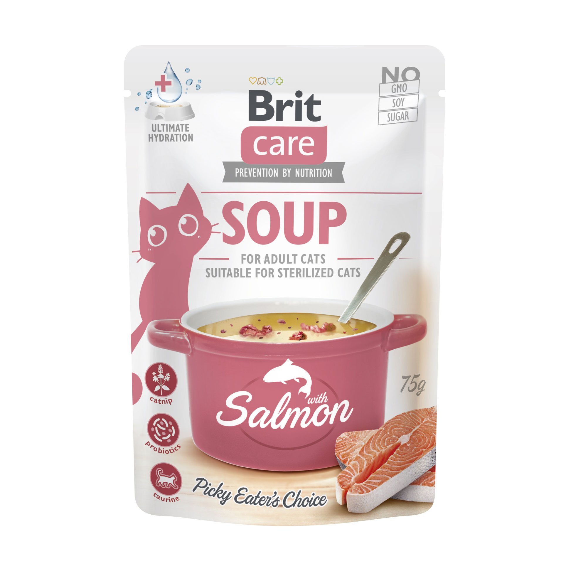 

Вологий корм для дорослих кішок Brit Care Soup With Salmon Суп з лососем, 75 г