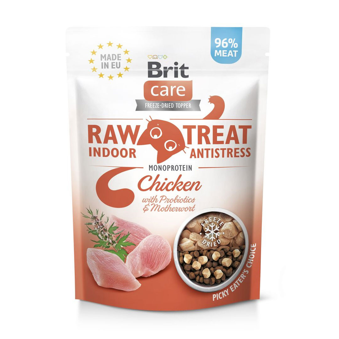 

Ласощі для котів Brit Raw Treat Indoor & Antistress Freeze-Dried з куркою, 40 г