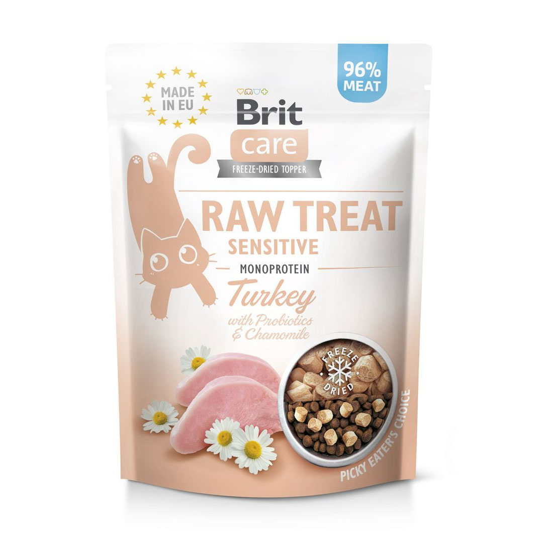 

Ласощі для котів Brit Care Raw Treat Sensitive Freeze-Dried з індичкою, 40 г