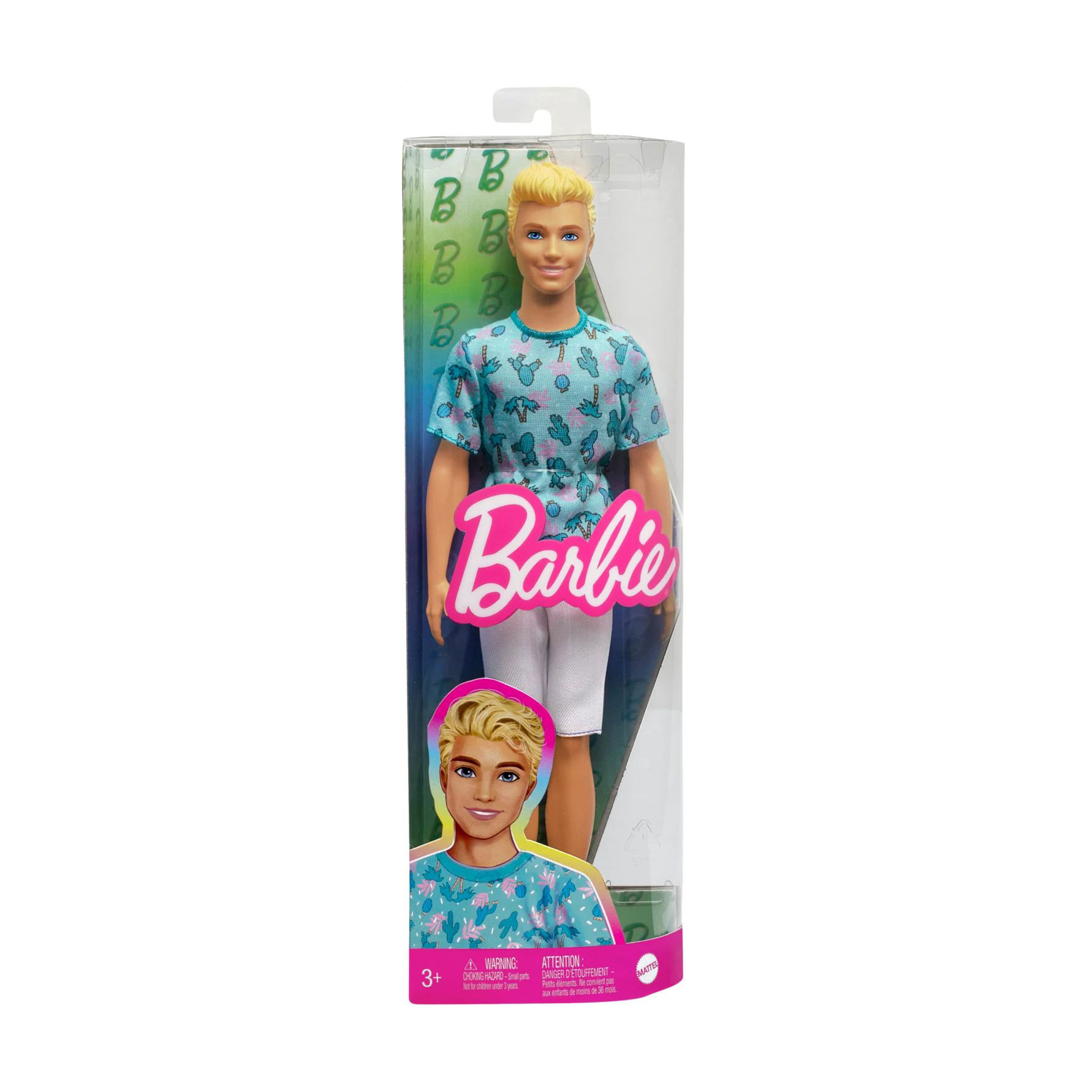 

Лялька Barbie Модник Кен в футболці з кактусами, 29 см, від 3 років (HJT10)