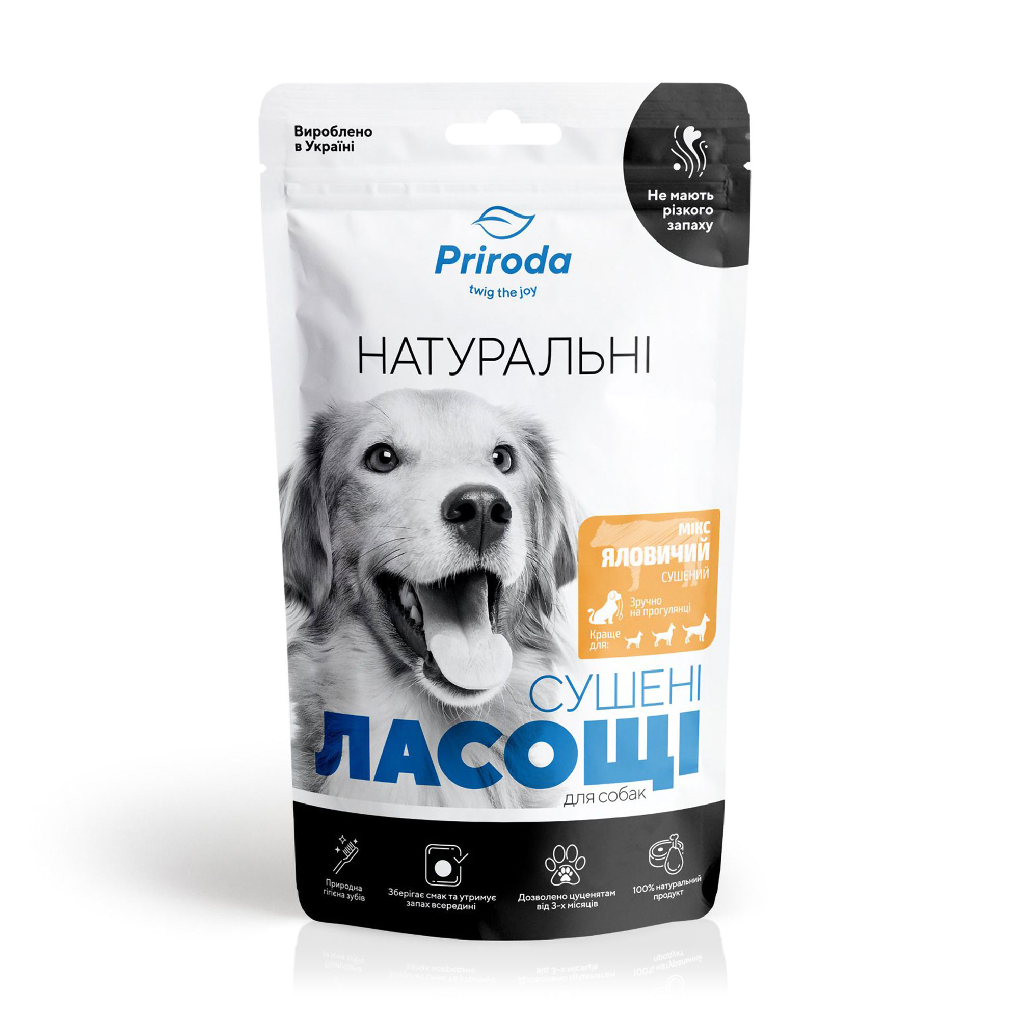 

Натуральні ласощі для собак Природа Мікс яловичий сушений, 100 г