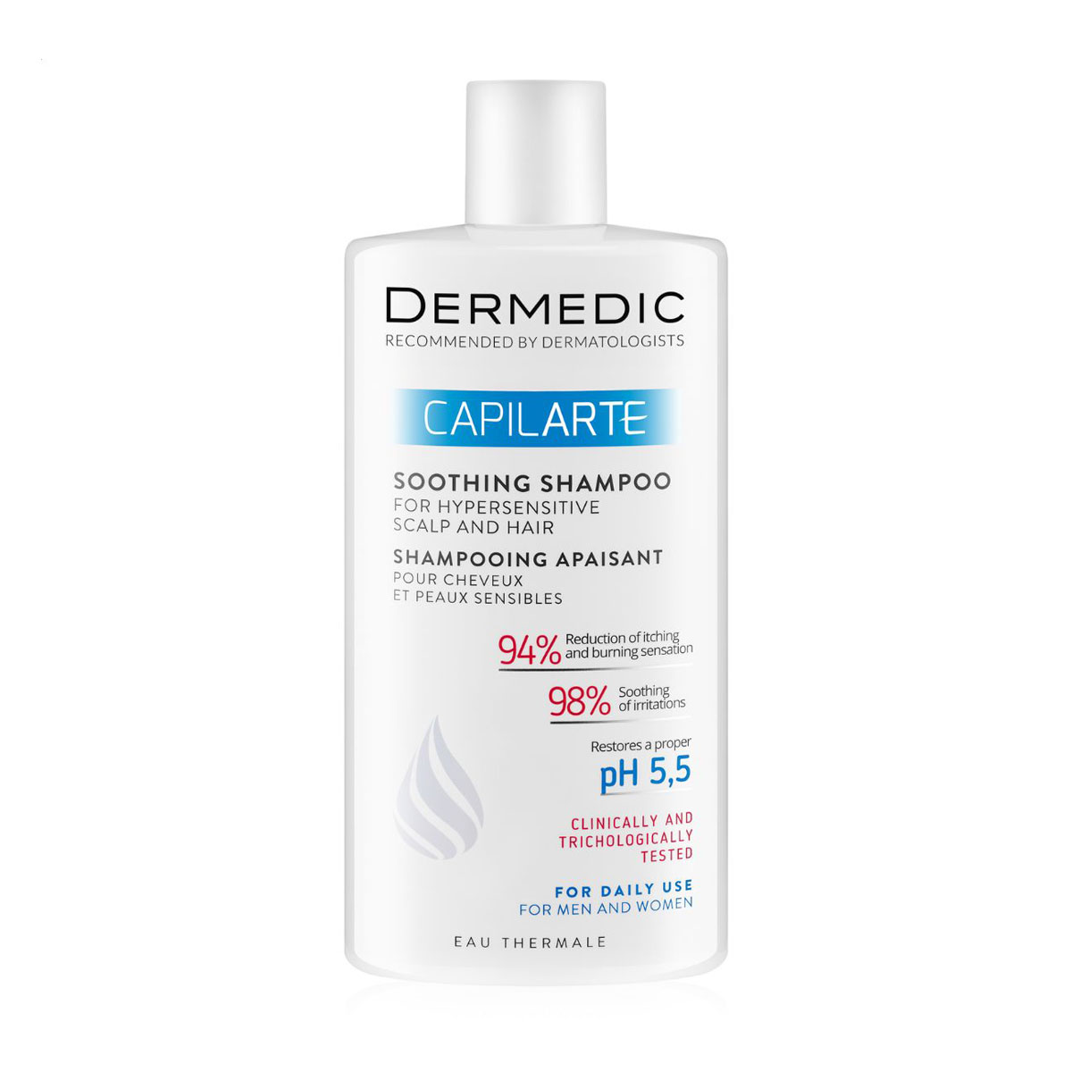 

Заспокійливий шампунь Dermedic Capilarte Soothing Shampoo для гіперчутливої шкіри голови та волосся, 300 мл