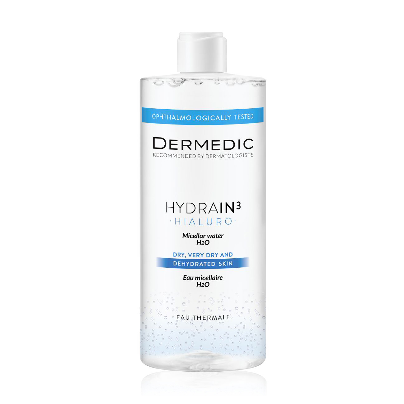 

Міцелярна вода для обличчя Dermedic Hydrain 3 Hialuro Micellar Water H2O для сухої, дуже сухої та зневодненої шкіри, 2*500 мл