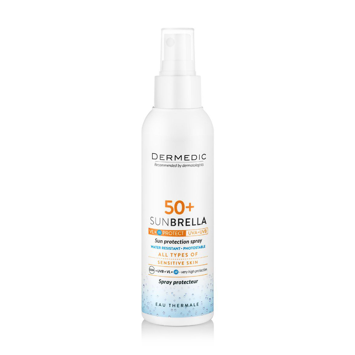 

Сонцезахисне молочко-спрей для тіла Dermedic Sunbrella Sun Protection Spray, SPF 50+, 150 мл