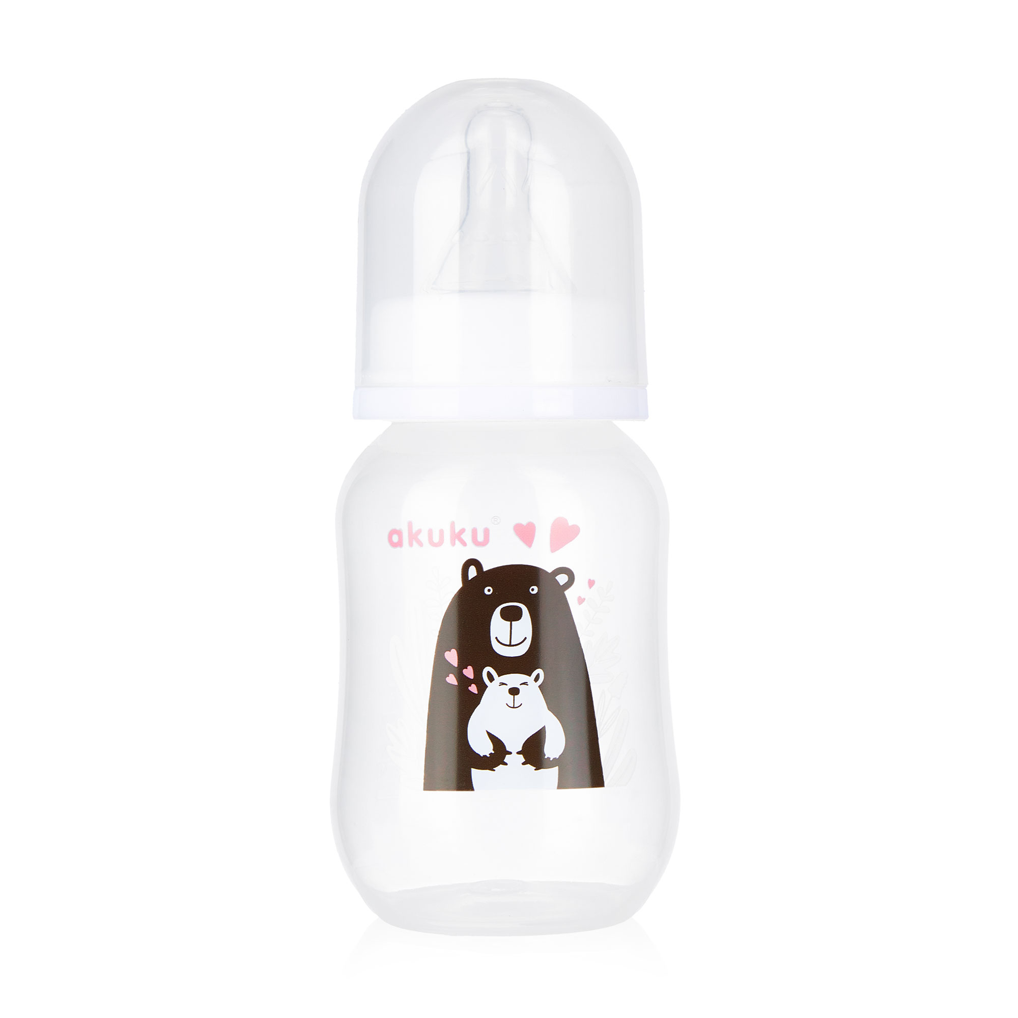

Дитяча пляшечка для годування Akuku Bears з силіконовою соскою, з народження, прозора, 125 мл (A0004)