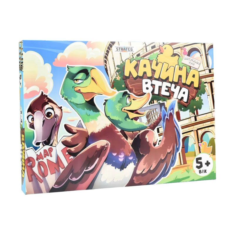 

Настільна гра Strateg Качина втеча, українською мовою, від 5 років, 177 елементів, 40*30*4.2 см (30608)