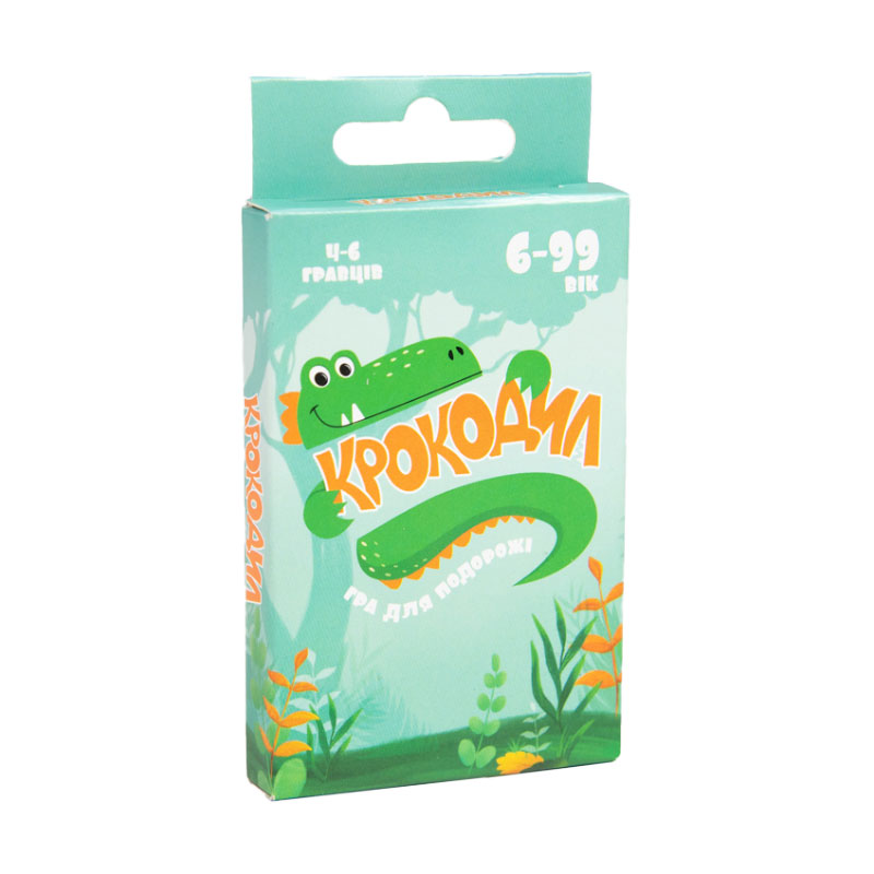 

Настільна гра Strateg Крокодил, дорожня версія, розважальна, українською мовою, від 6 років, 35 карток, 10.7*5.9*1.1 см (30786)