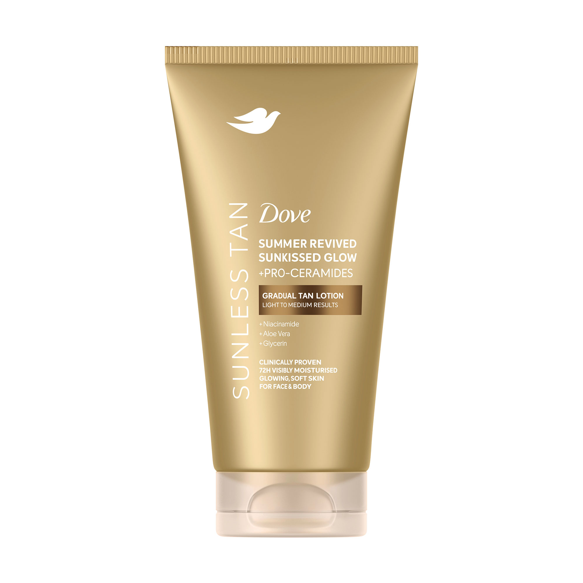 Крем-лосьйон автозасмага для обличчя та тіла Dove Summer Revived Face and Body Lotion Fair to Medium, від світлого до середнього, 75 мл