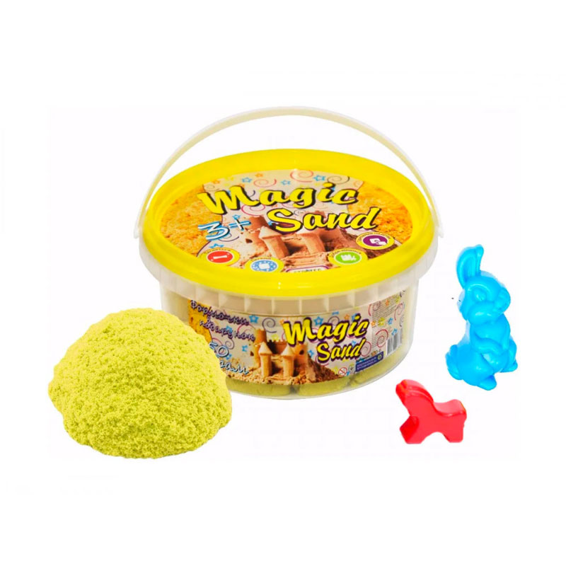 

Дитячий кінетичний пісок Strateg Magic Sand жовтий, від 3 років, 350 г