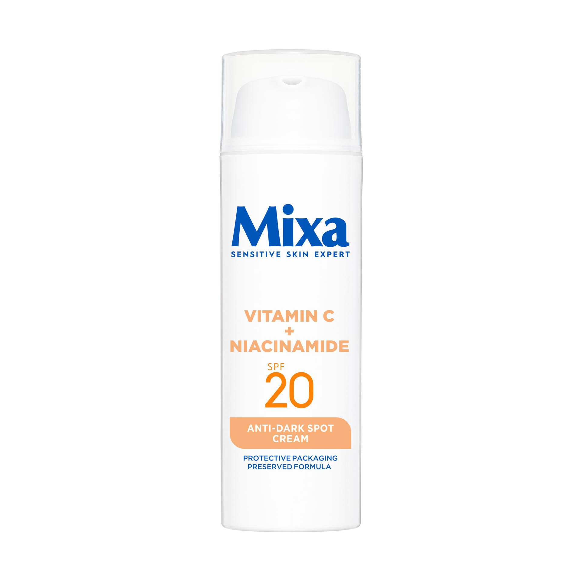

Зволожувальний крем проти пігментних плям шкіри обличчя Mixa Anti-Dark Spot Cream SPF 20, з вітаміном С та ніацинамідом, 50 мл