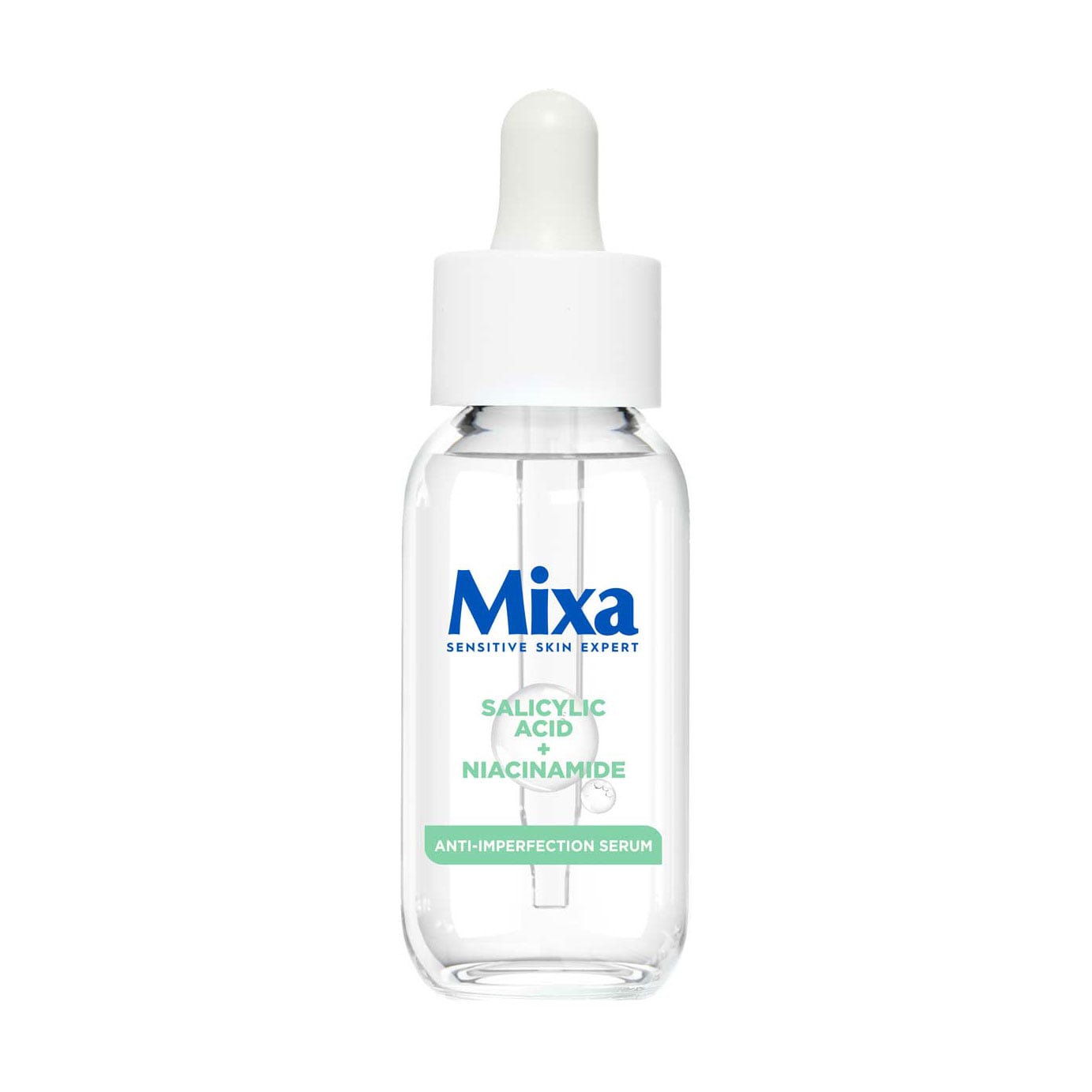 

Уцінка! Сироватка для проблемної, чутливої шкіри обличчя Mixa Anti-Imperfection Serum з саліциловою кислотою та ніацинамідом, 30 мл