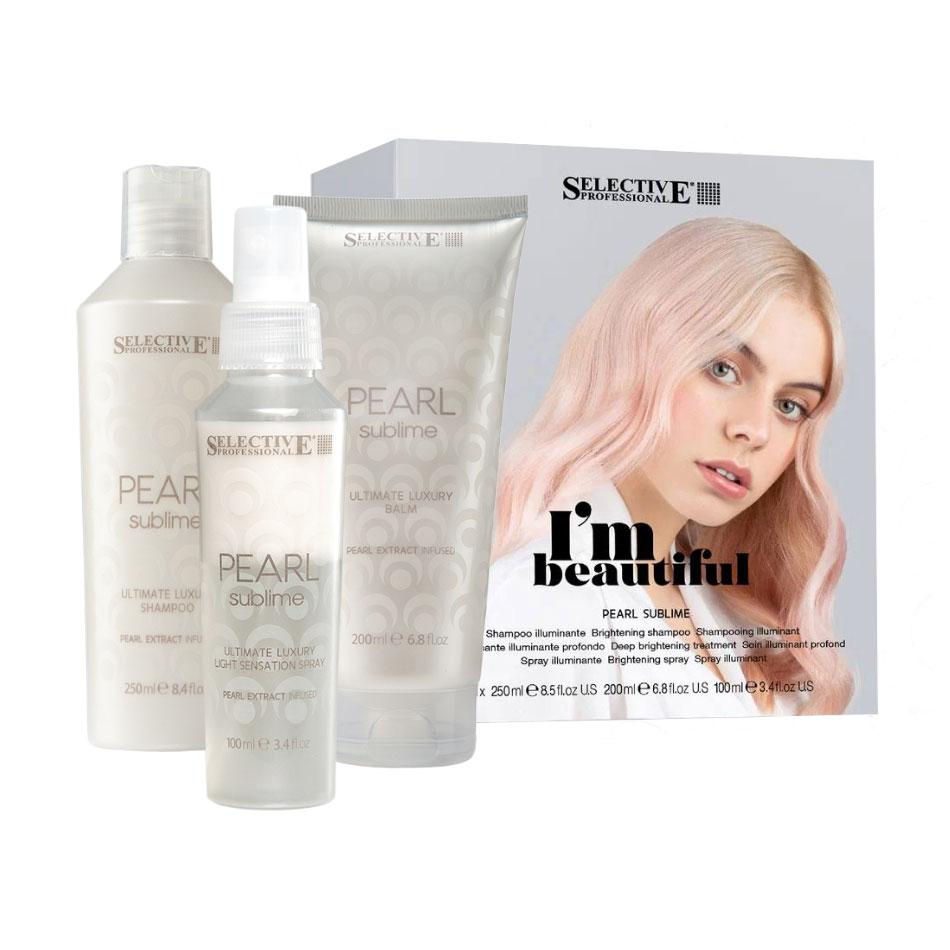 

Уцінка! Набір для волосся Selective Professional Pearl Sublime з екстрактом перлів (шампунь, 250 мл + бальзам, 200 мл + спрей, 100 мл)