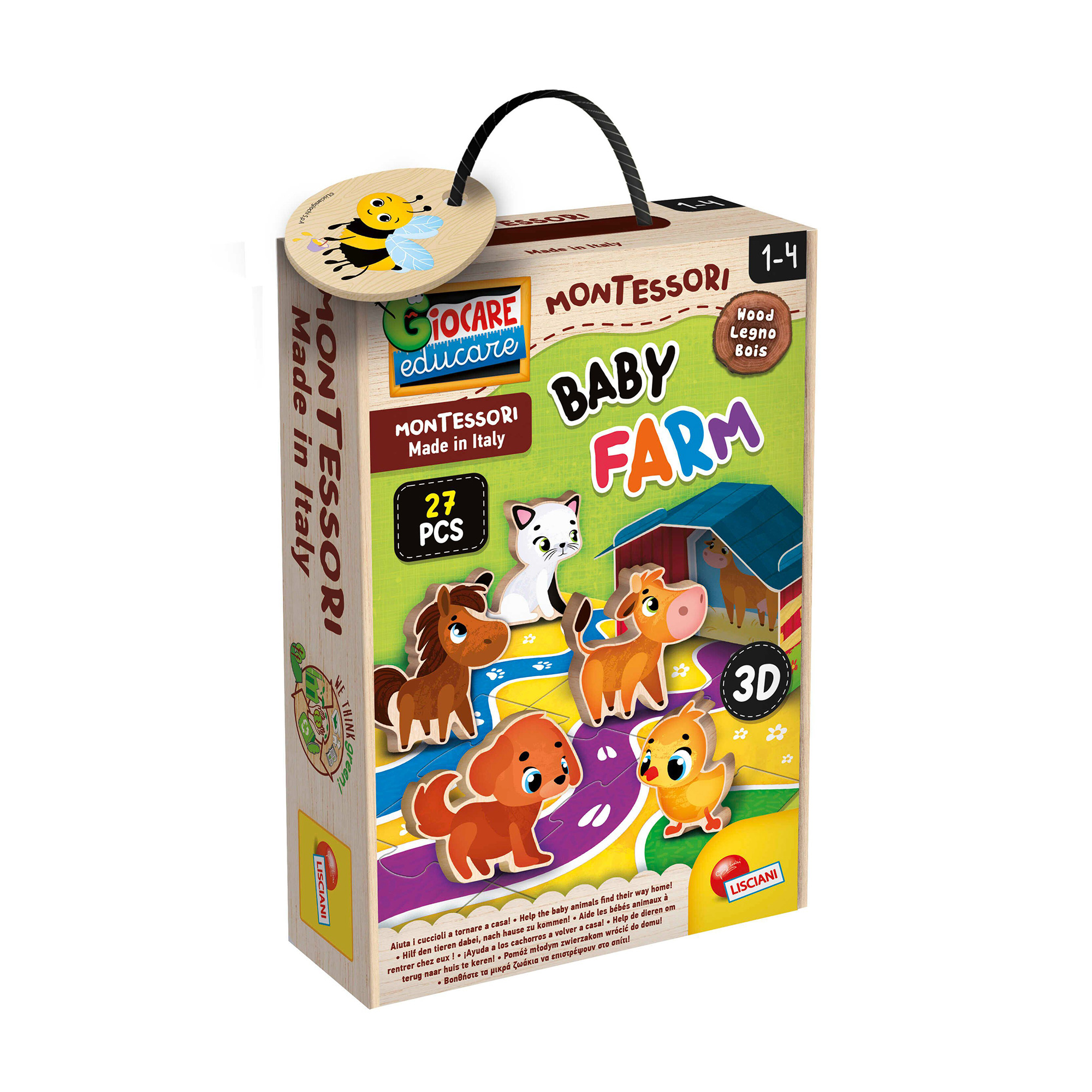 

Настільна гра-пазл LISCIANI Montessori Baby Farm 3D Ферма, від 1 року, 6.7*19.5*28.5 см, 27 елементів (96886)