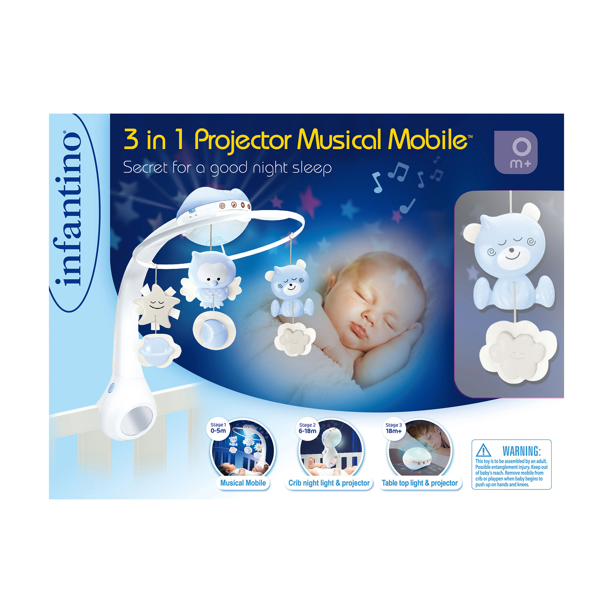 

Музичний мобіль Infantino з проектором 3 в 1, блакитний, 41*13*31 см, від народження (004896I)