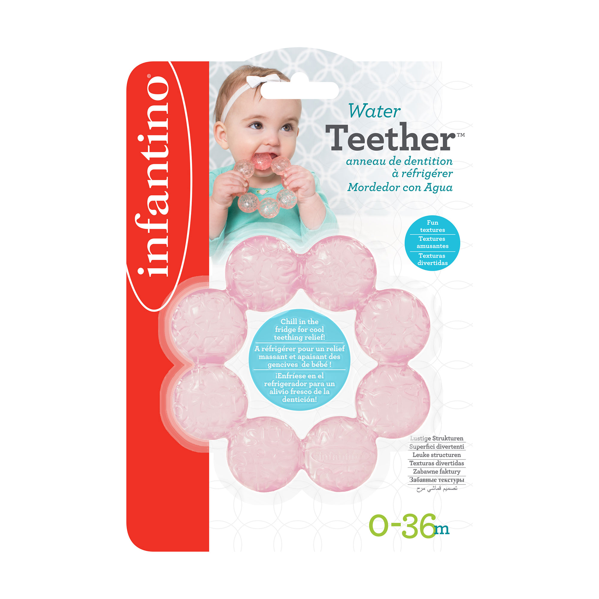 

Прорізувач для зубів Infantino з водою, рожевий, 20.32*13.97 см, від народження (206301I)