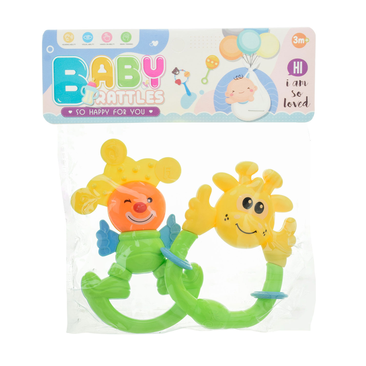 

Іграшка-брязкальце Shantou Jinxing 25*20 см, в пакеті, від 3 місяців, 2 шт (171-7)