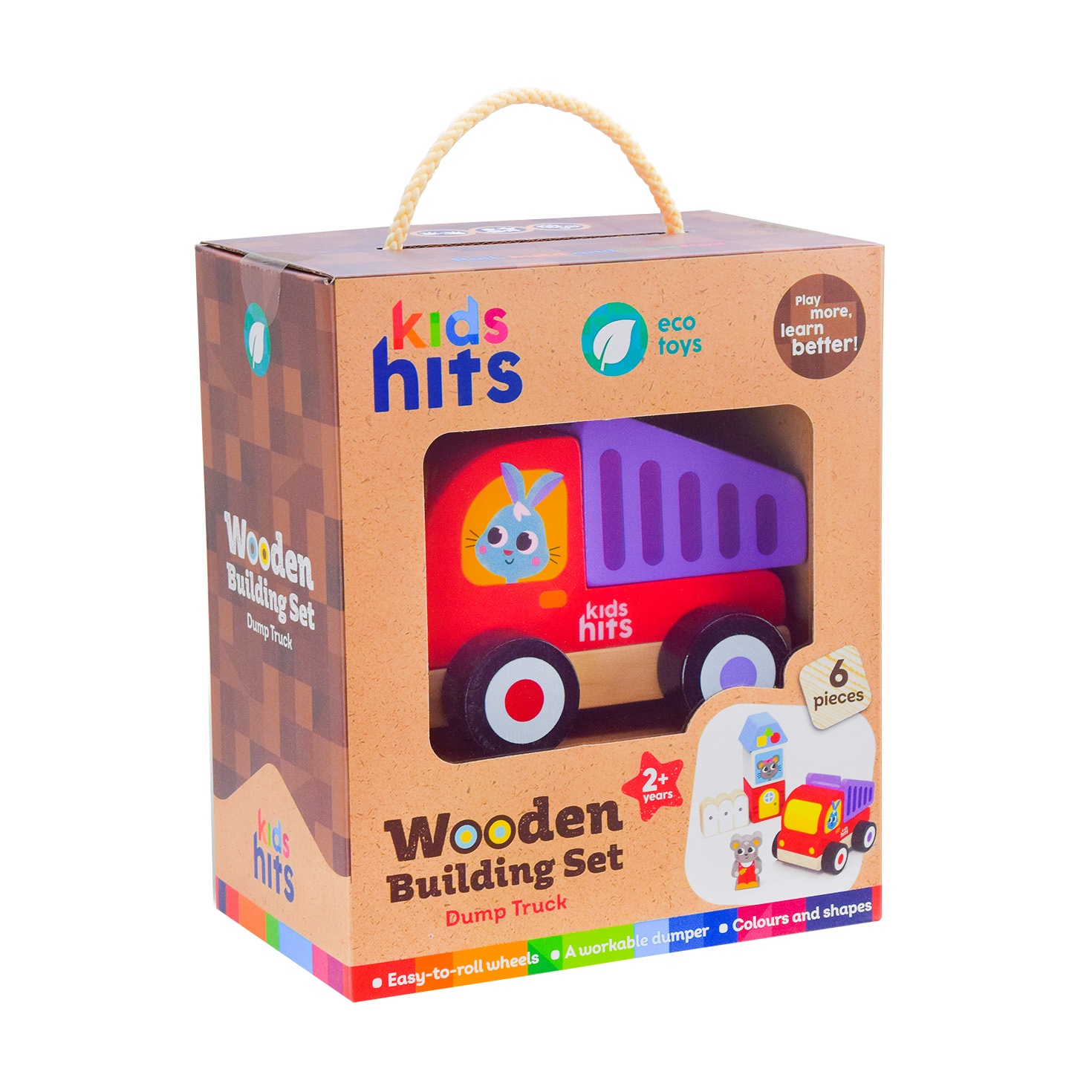 

Дерев'яна іграшка Kids Hits Самоскид, 16*19*10.3 см, в коробці, від 2 років (KH20/016)