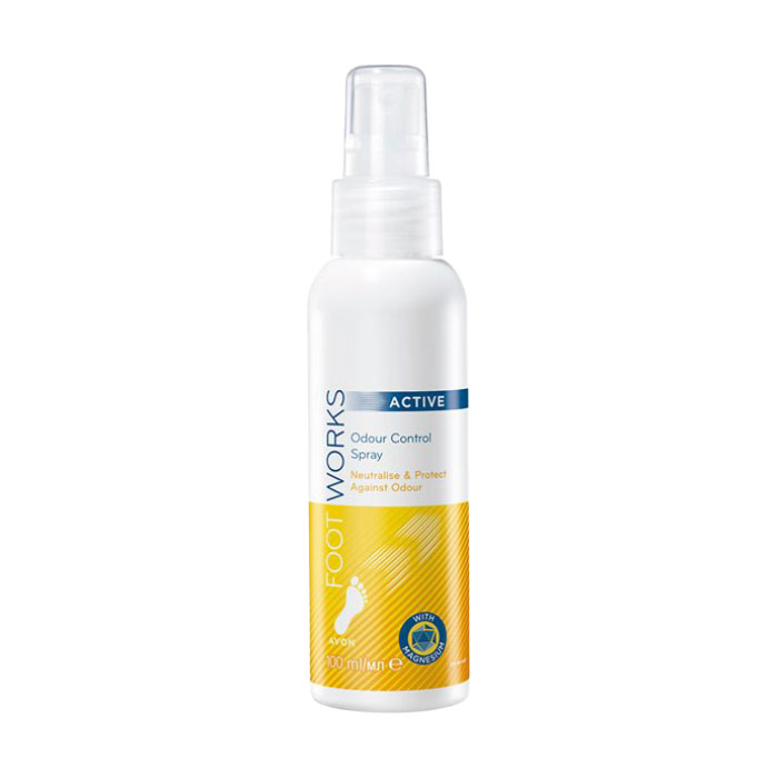 

Дезодорувальний спрей для нiг Avon Foot Works Active Ordour Control Spray iз сульфатом магнiю, 100 мл