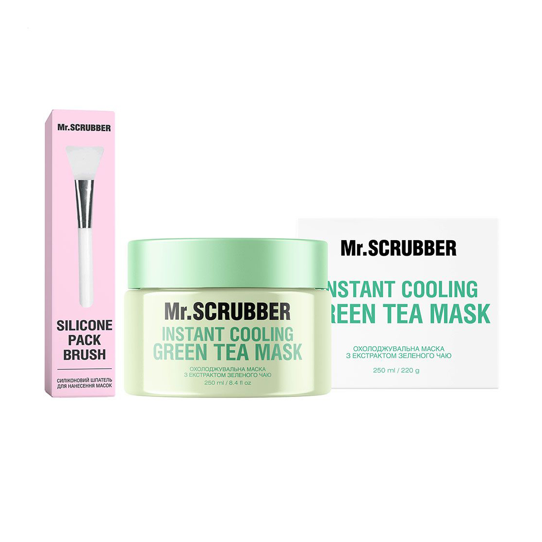 

Уцінка! Охолоджувальна маска для обличчя Mr.Scrubber Instant Cooling Green Tea Mask з екстрактом зеленого чаю, 250 мл