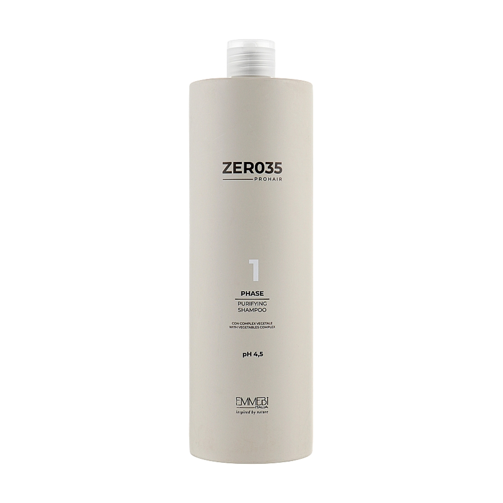 

Шампунь Emmebi Italia Zer035 Pro Hair Purifying Shampoo pH 4.5 для фарбованого волосся, фаза 1, 1 л