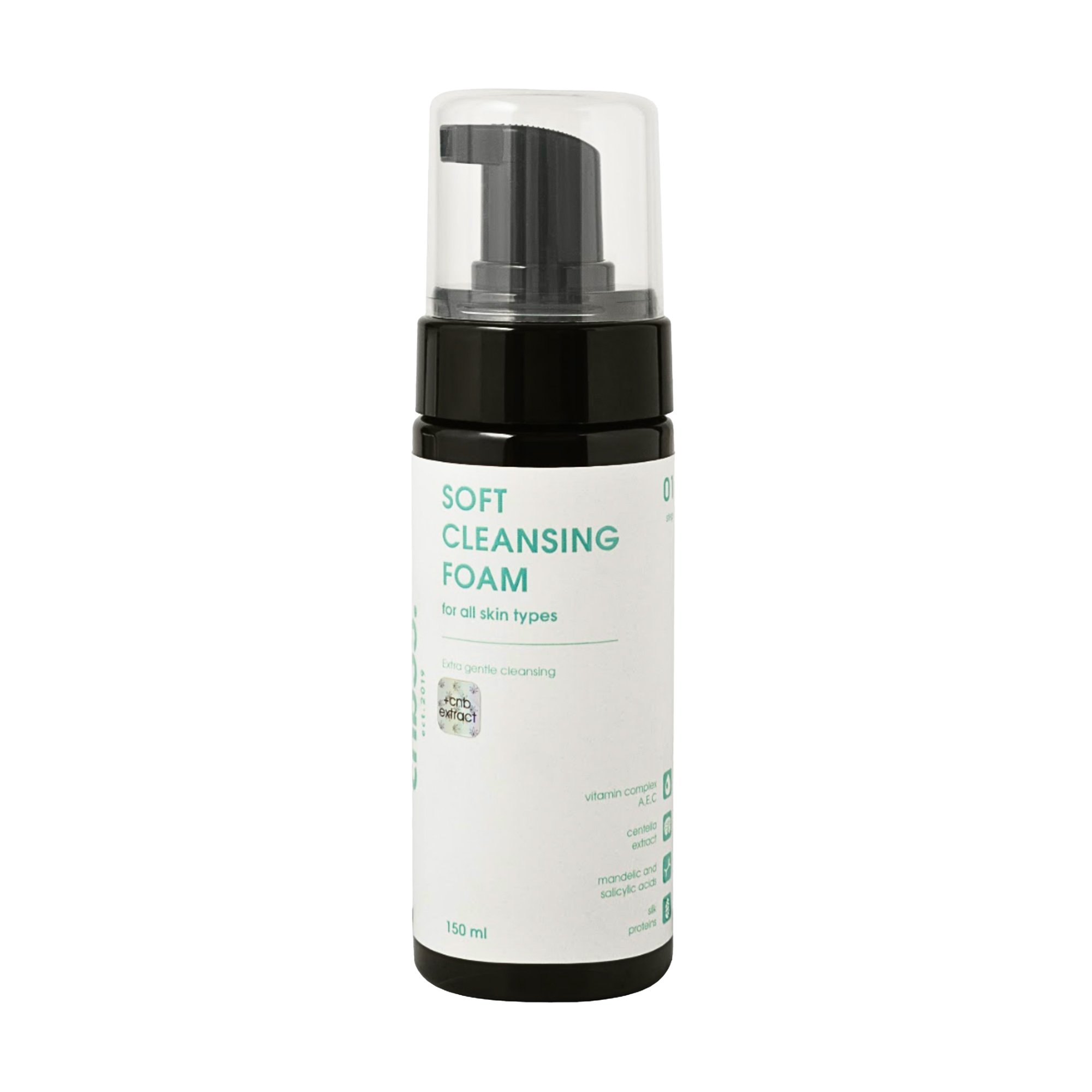 

Уцінка! М'яка пінка для вмивання CNB35 Soft Cleansing Foam для всіх типів шкіри, з вітамінним комплексом A + C + E та протеїнами шовку, 150 мл