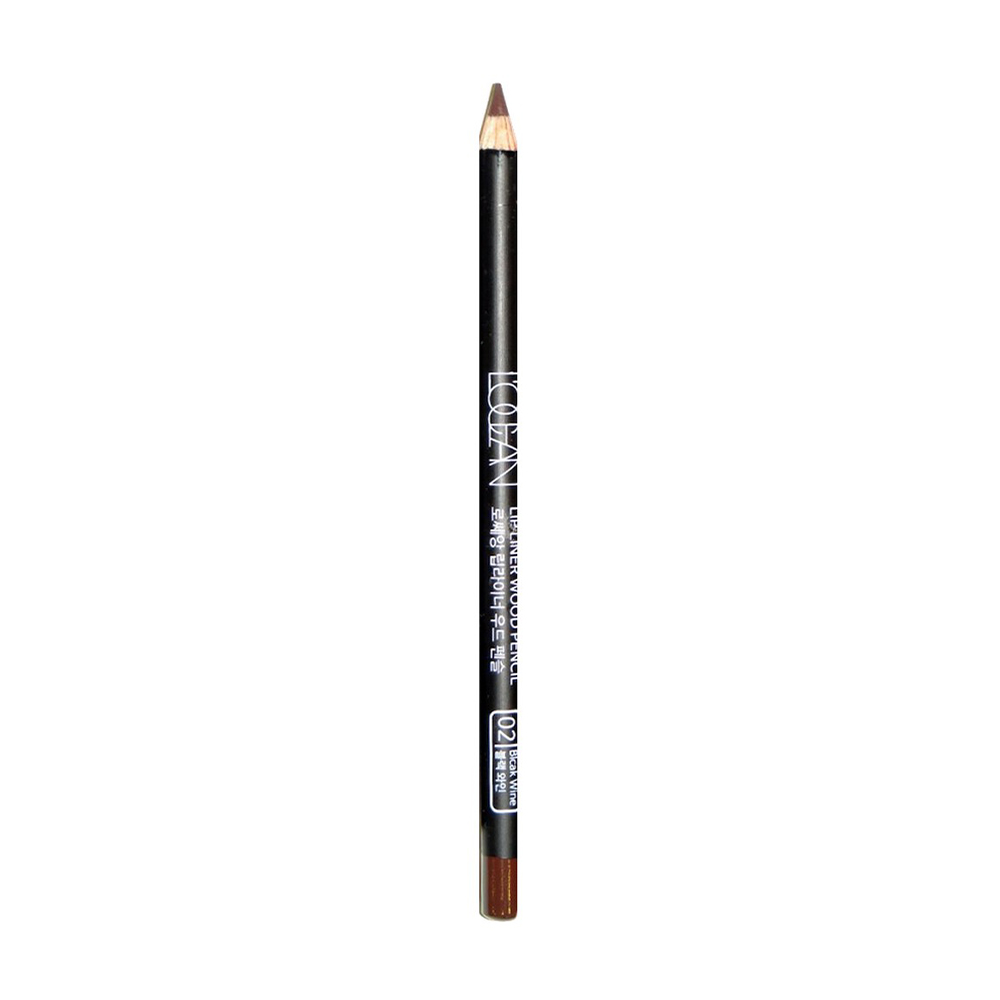 

Уцінка! Олівець для губ L'OCEAN Lip Liner Wood Pencil 02 Black Wine, 1.2 г