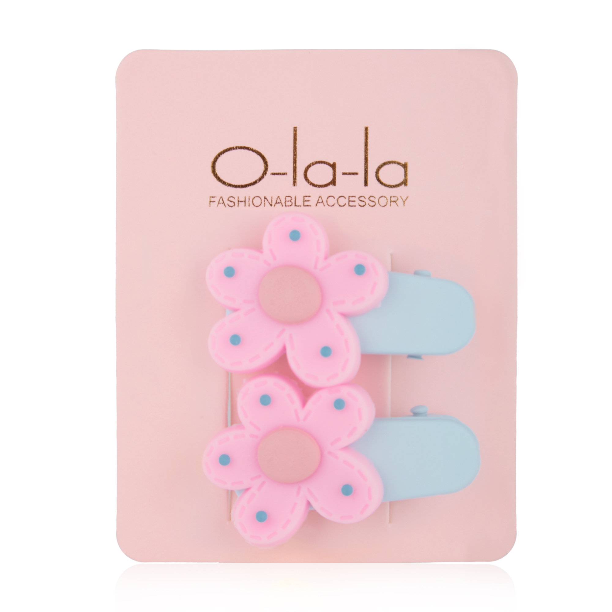 

Дитячий набір заколок для волосся O-la-la блакитний з рожевим, 2 шт (RZ71)