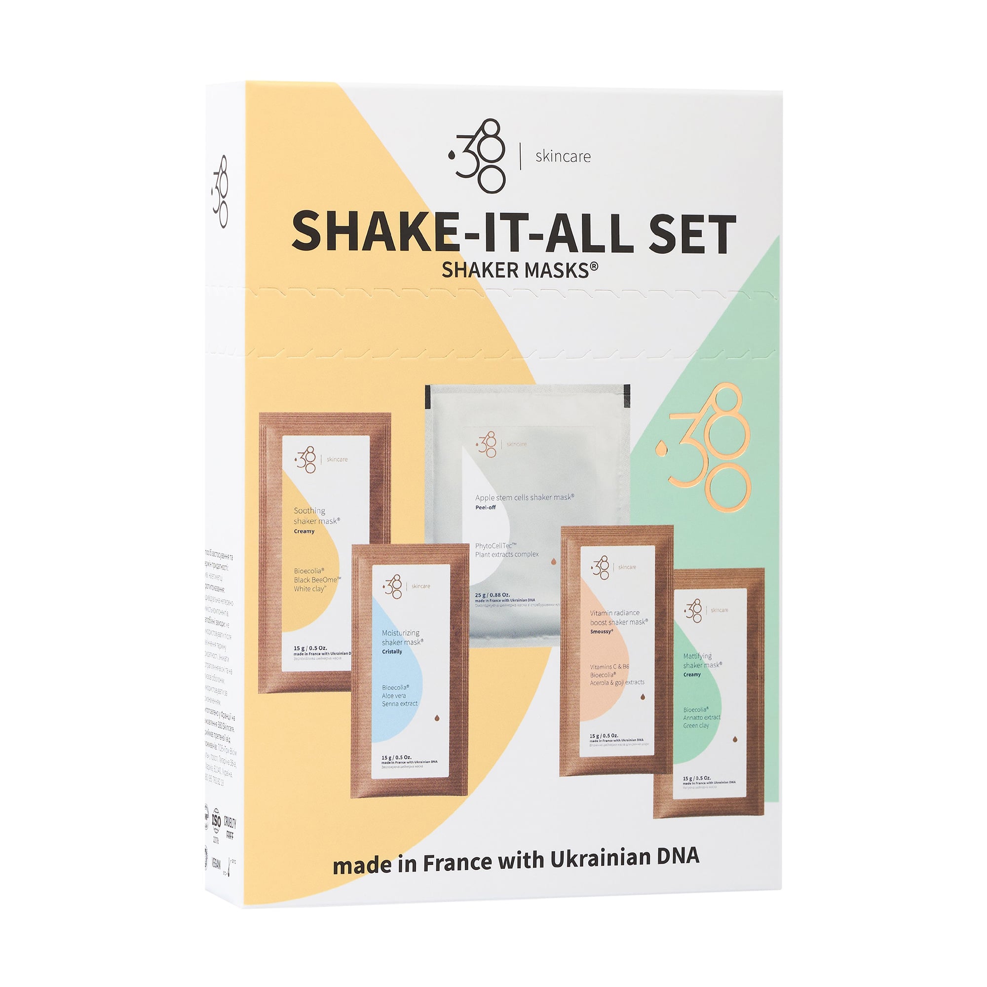 

Уцінка! Набір шейкерних масок для обличчя 380 Skincare Shake-It-All Set, 5 шт