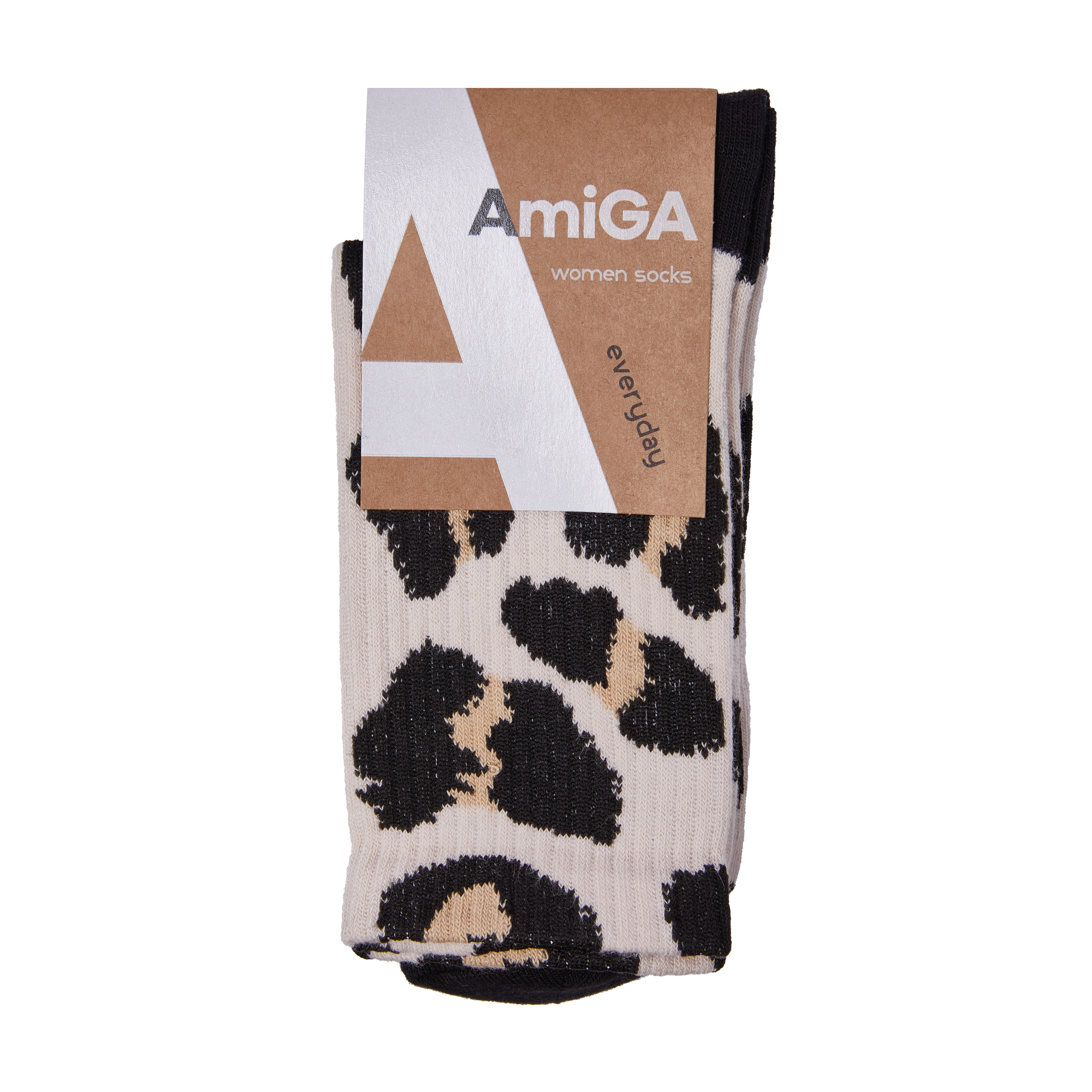 

Шкарпетки жіночі AmiGA високі, спорт, леопард крупний, розмір 23-25
