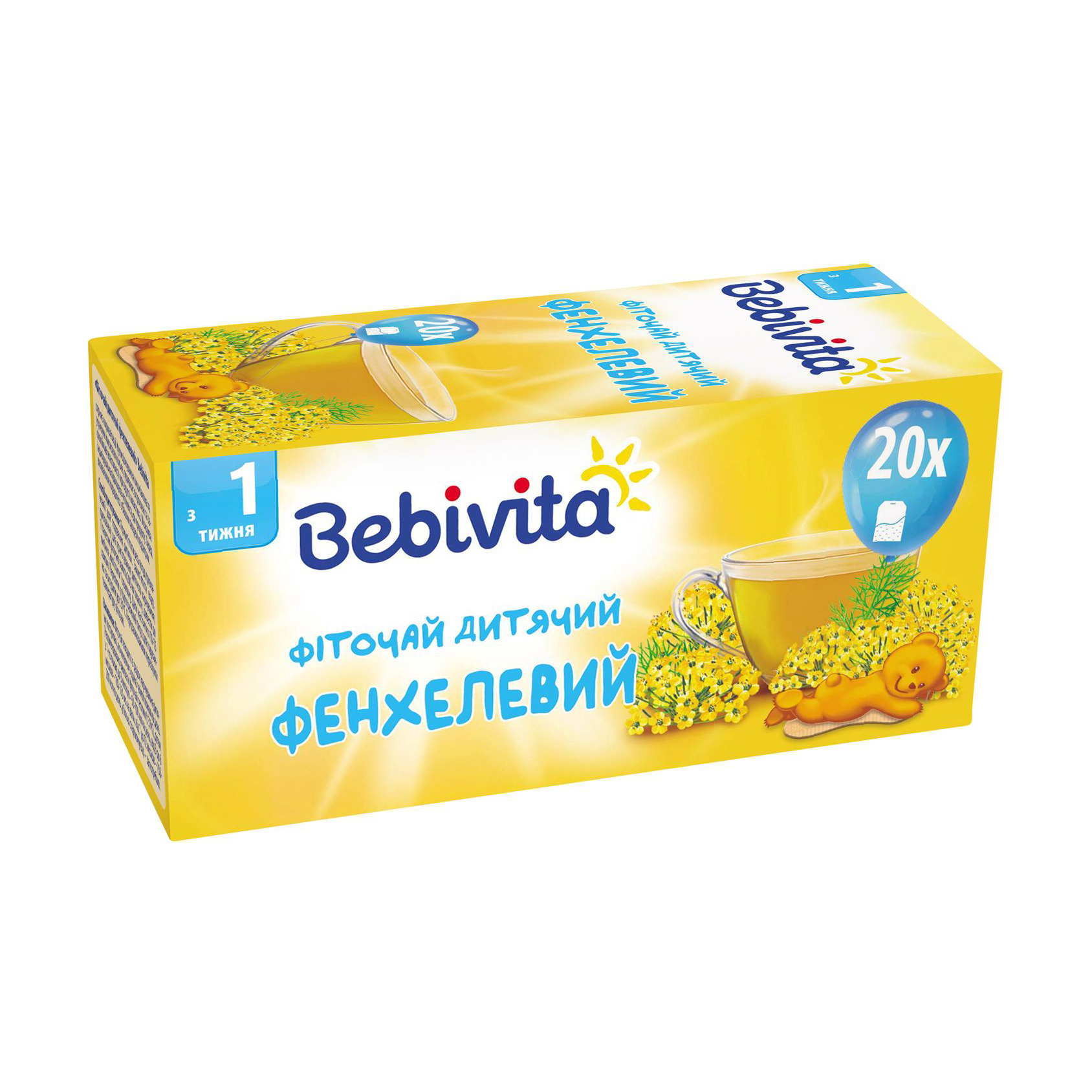 

Уцінка! Дитячий фіточай Bebivita Фенхелевий, з 1 тижня, 20*1.5 г