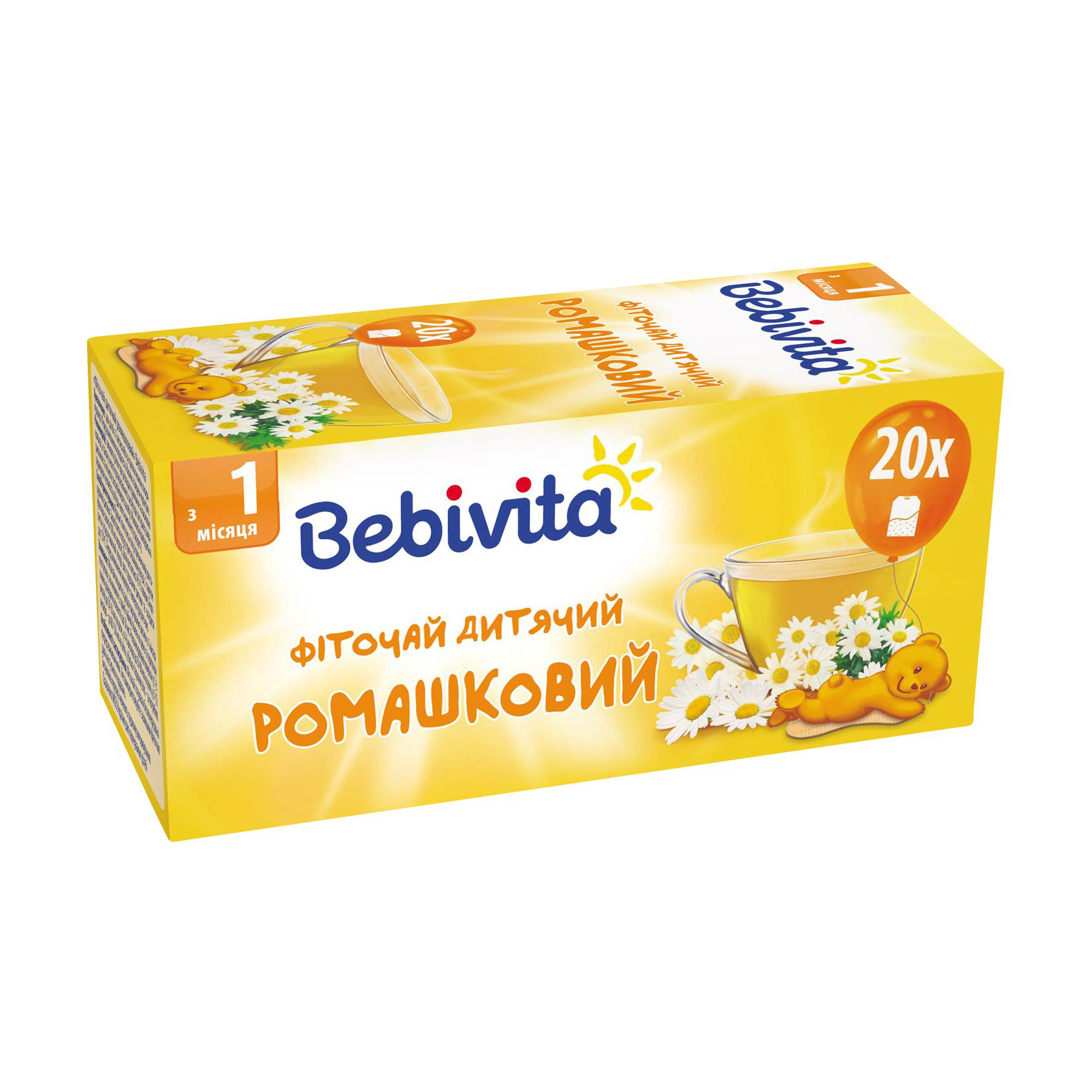 

Дитячий фіточай Bebivita Ромашковий, з 1 місяця, 20*1.5 г