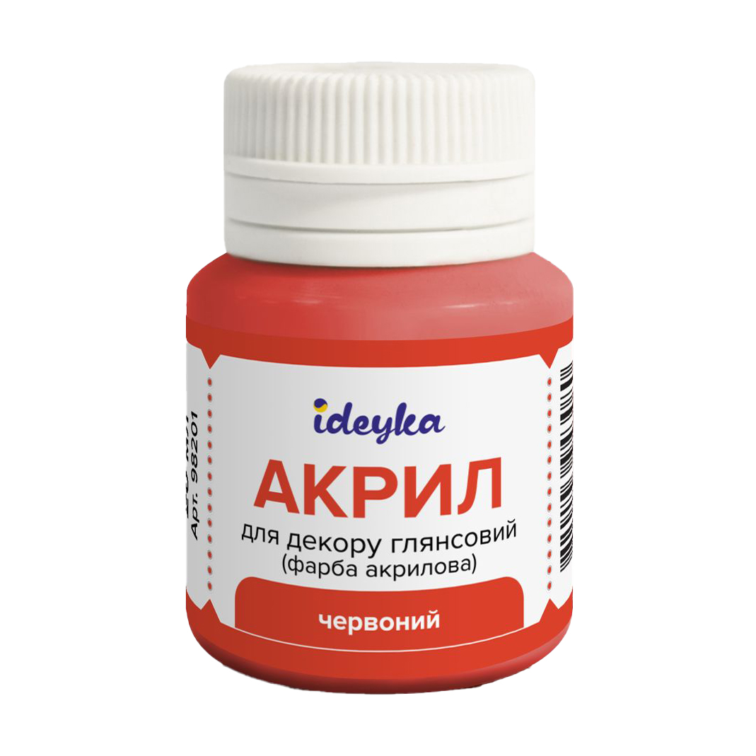 

Акрил для декору глянсовий Ideyka Червоний, 20 мл