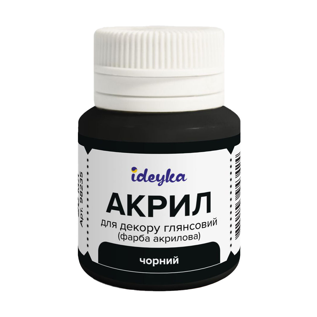 

Акрил для декору глянсовий Ideyka Чорний, 20 мл