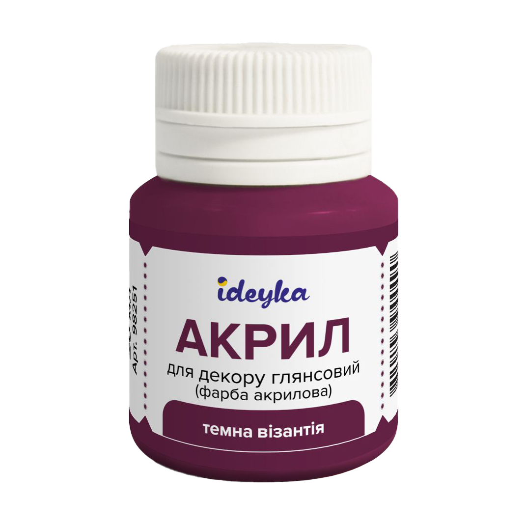 

Акрил для декору глянсовий Ideyka Темна Візантія, 20 мл
