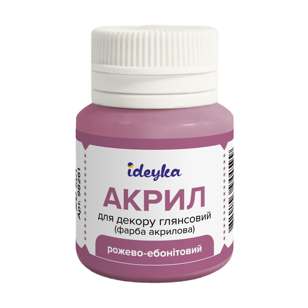 

Акрил для декору глянсовий Ideyka Рожево-ебонітовий, 20 мл