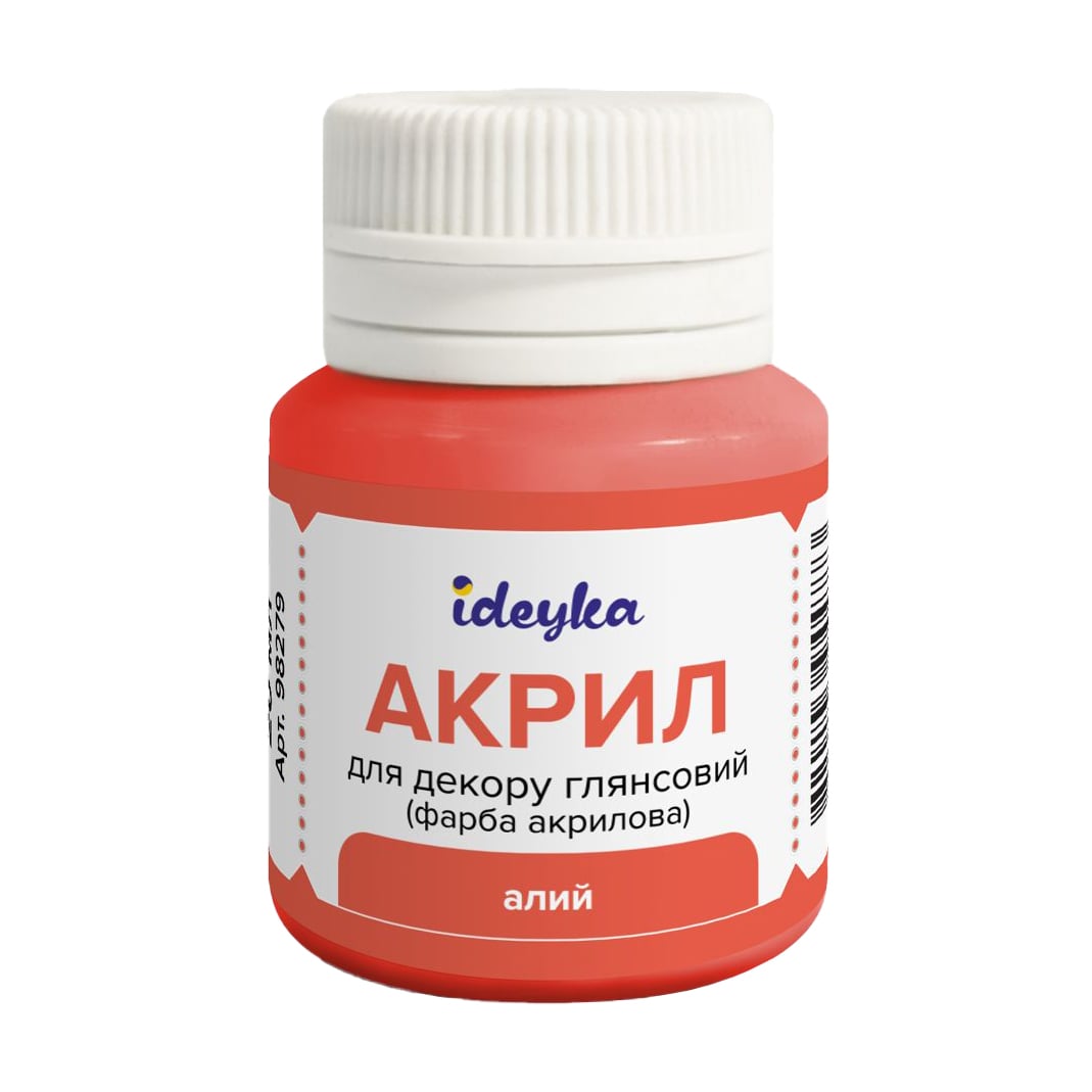 

Акрил для декору глянсовий Ideyka Алий, 20 мл