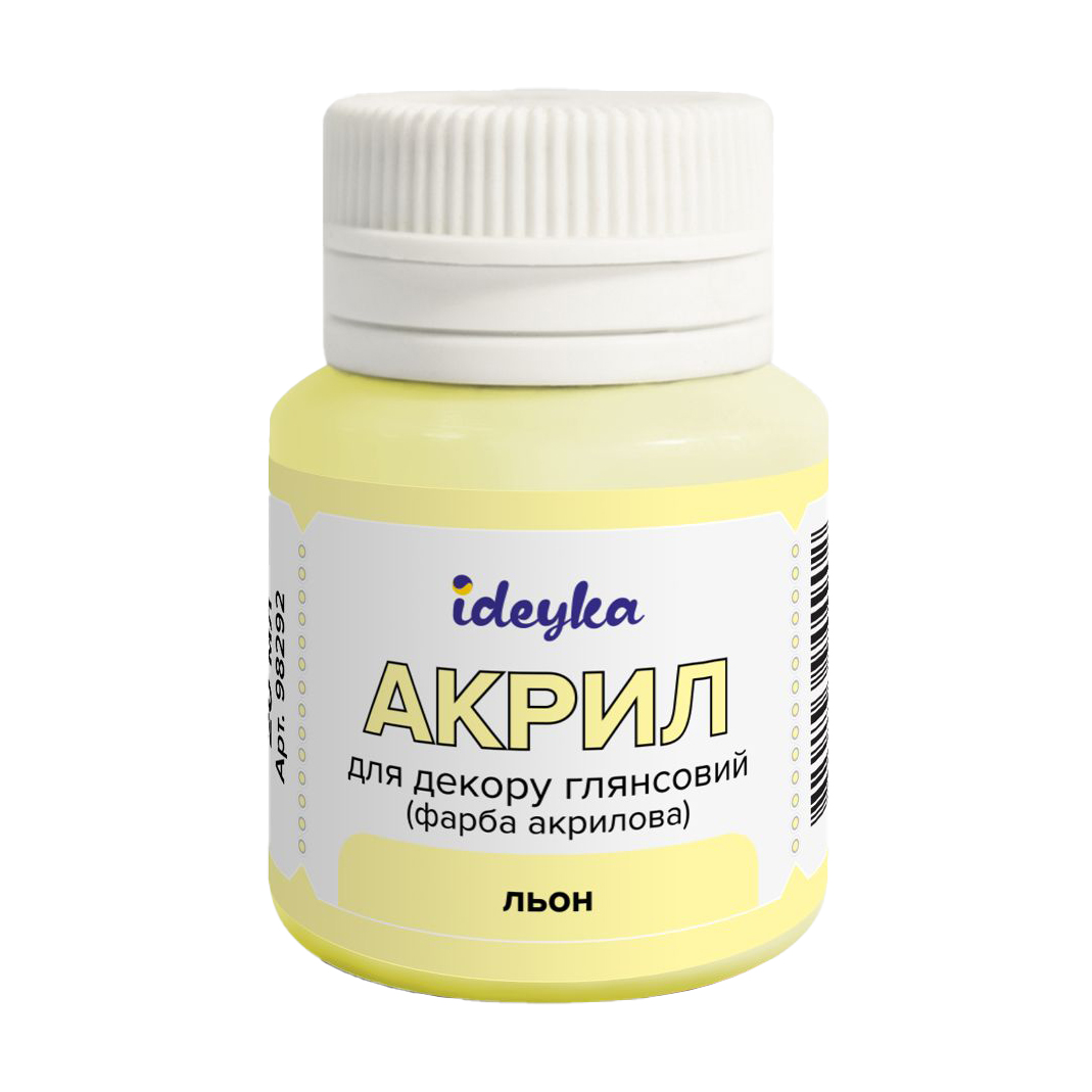 

Акрил для декору глянсовий Ideyka Льон, 20 мл