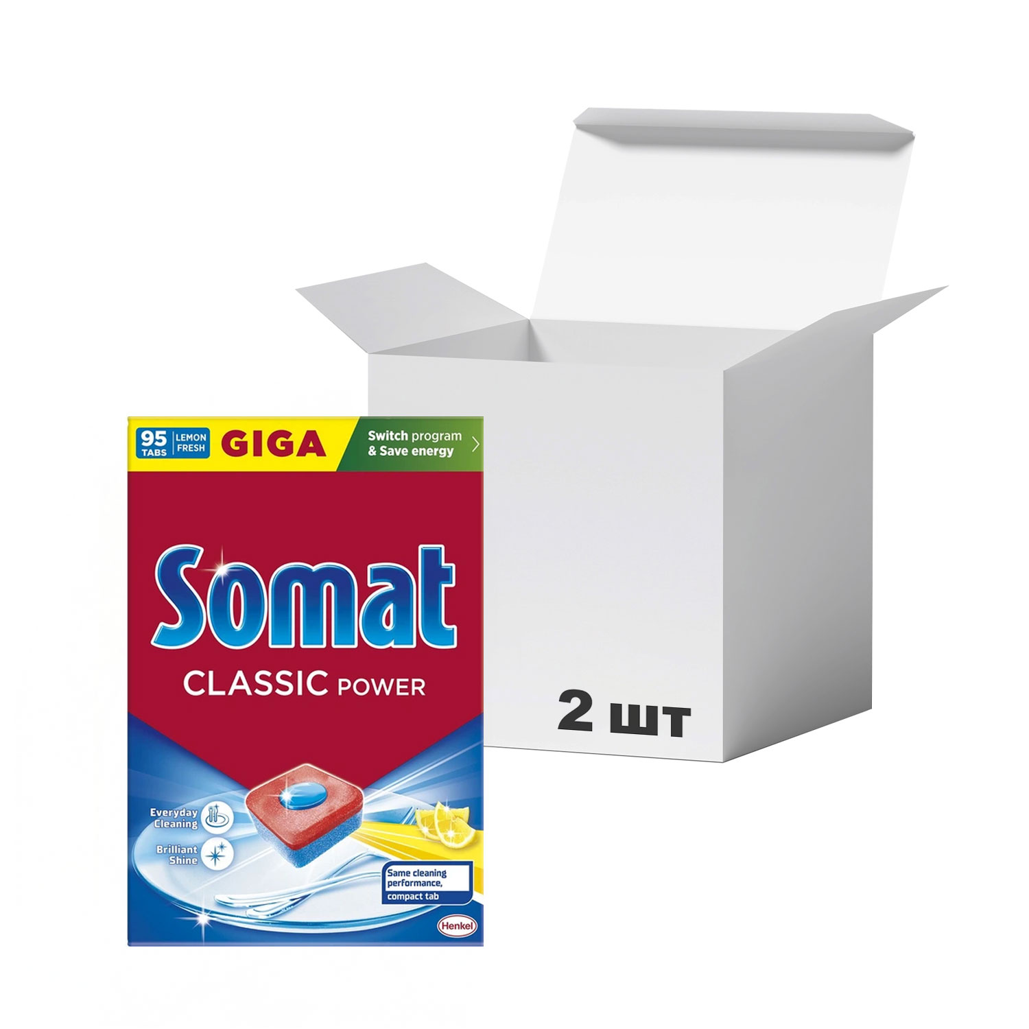 

Таблетки для посудомийної машини Somat Classic, 2*95 шт