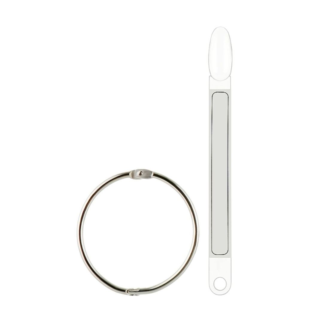 

Типси для гель-лаку Sticker Tips прозорi, мигдаль, з білими наклейками, 50 шт