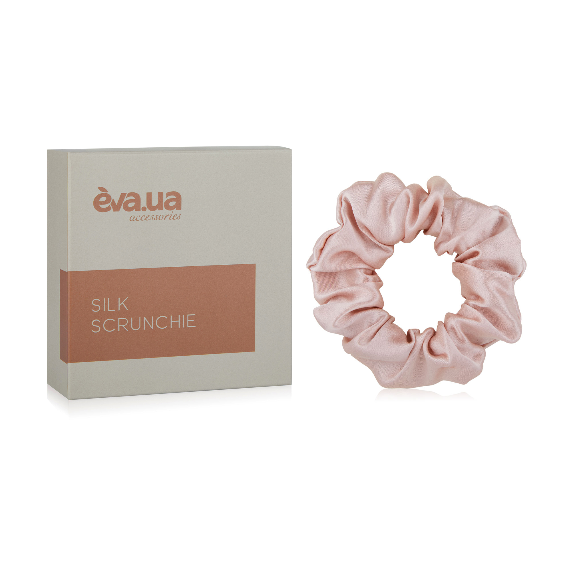 

Резинка для волосся EVA.UA шовкова рожева, 1 шт