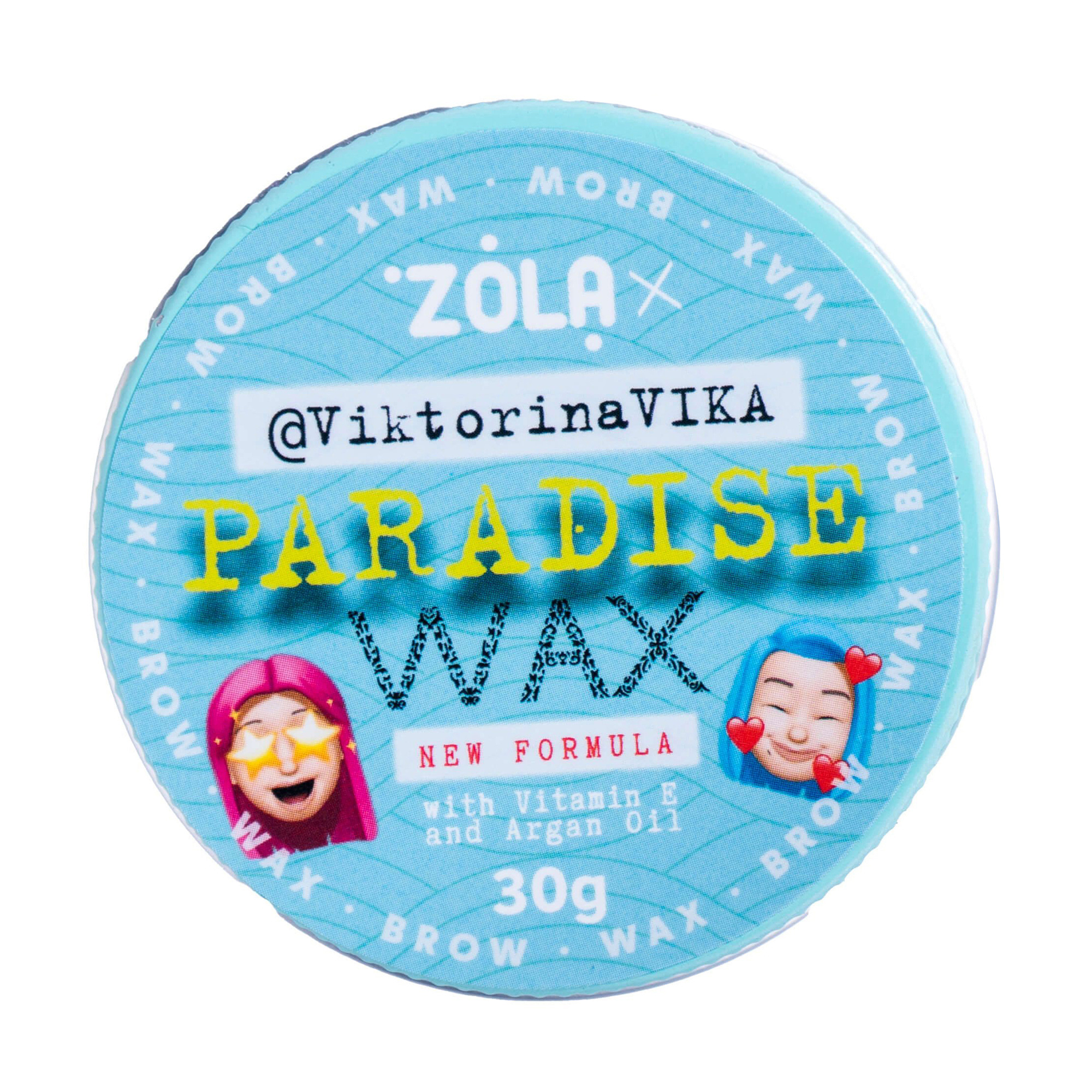 

Віск для брів Zola Paradise Wax ViktorinaVika з вітаміном E та аргановою олією, 30 г