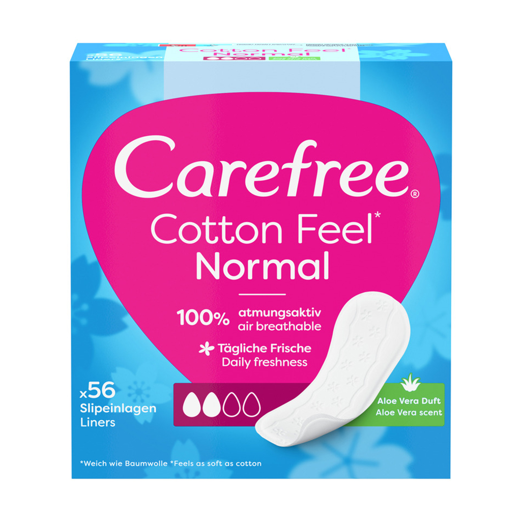 

Уцінка! Щоденні гігієнічні прокладки Carefree Cotton Feel Normal Aloe, 56 шт
