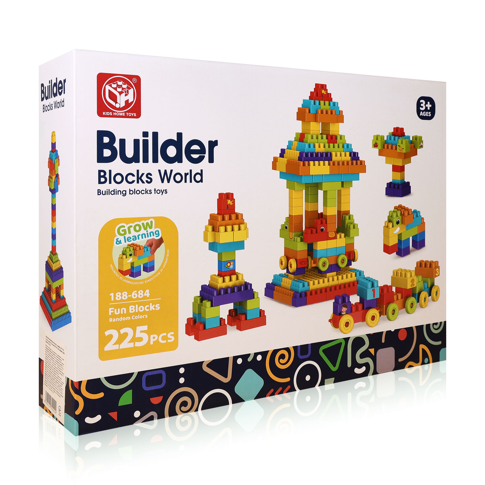 

Дитячий блоковий конструктор Zhorya у коробці, 45*33*10 см, від 3 років, 225 деталей (ZY1671148)