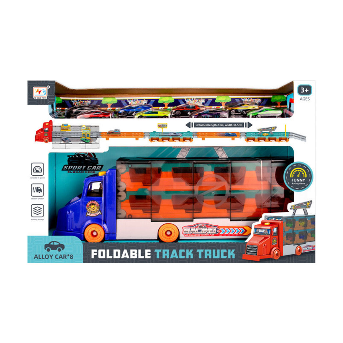 

Дитяча вантажівка-парковака для машинок Chuangfa двоповерхова, синя, від 3 років (69935B)