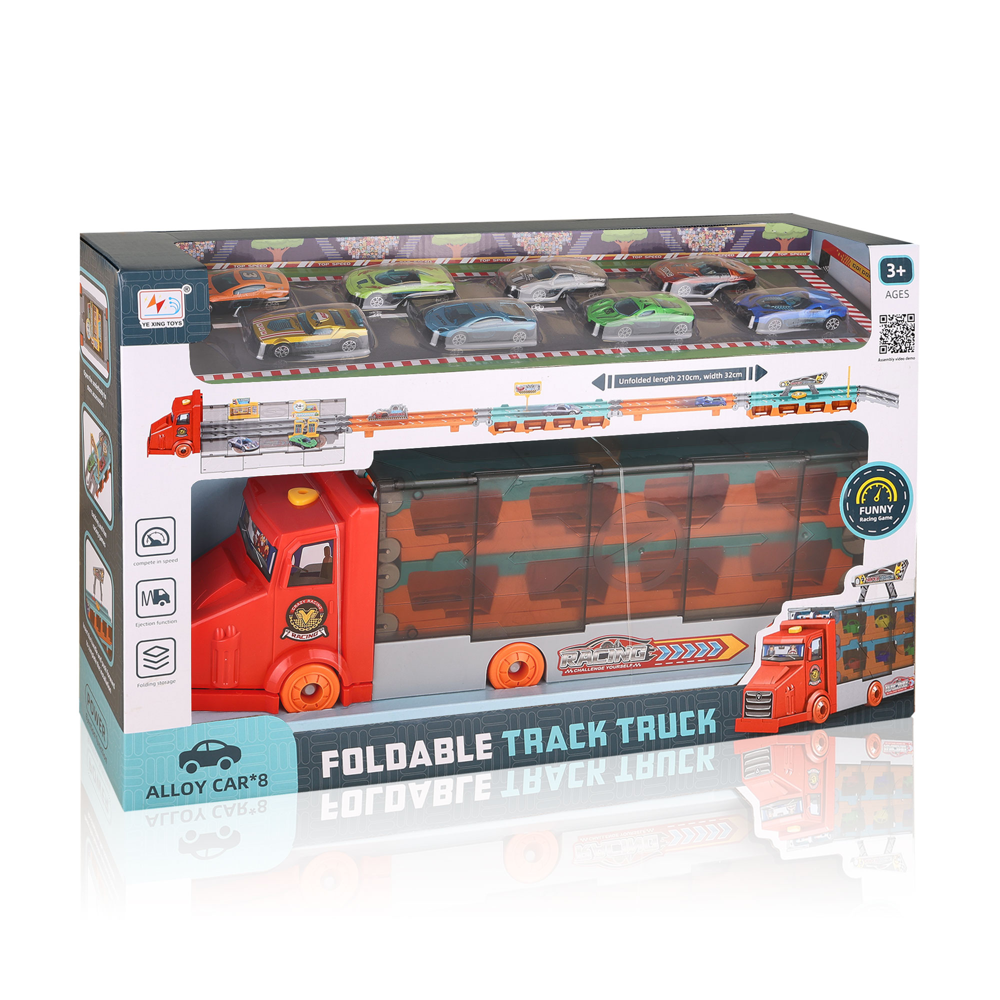 

Дитяча вантажівка-парковака для машинок Chuangfa двоповерхова, червона, від 3 років (69935A)