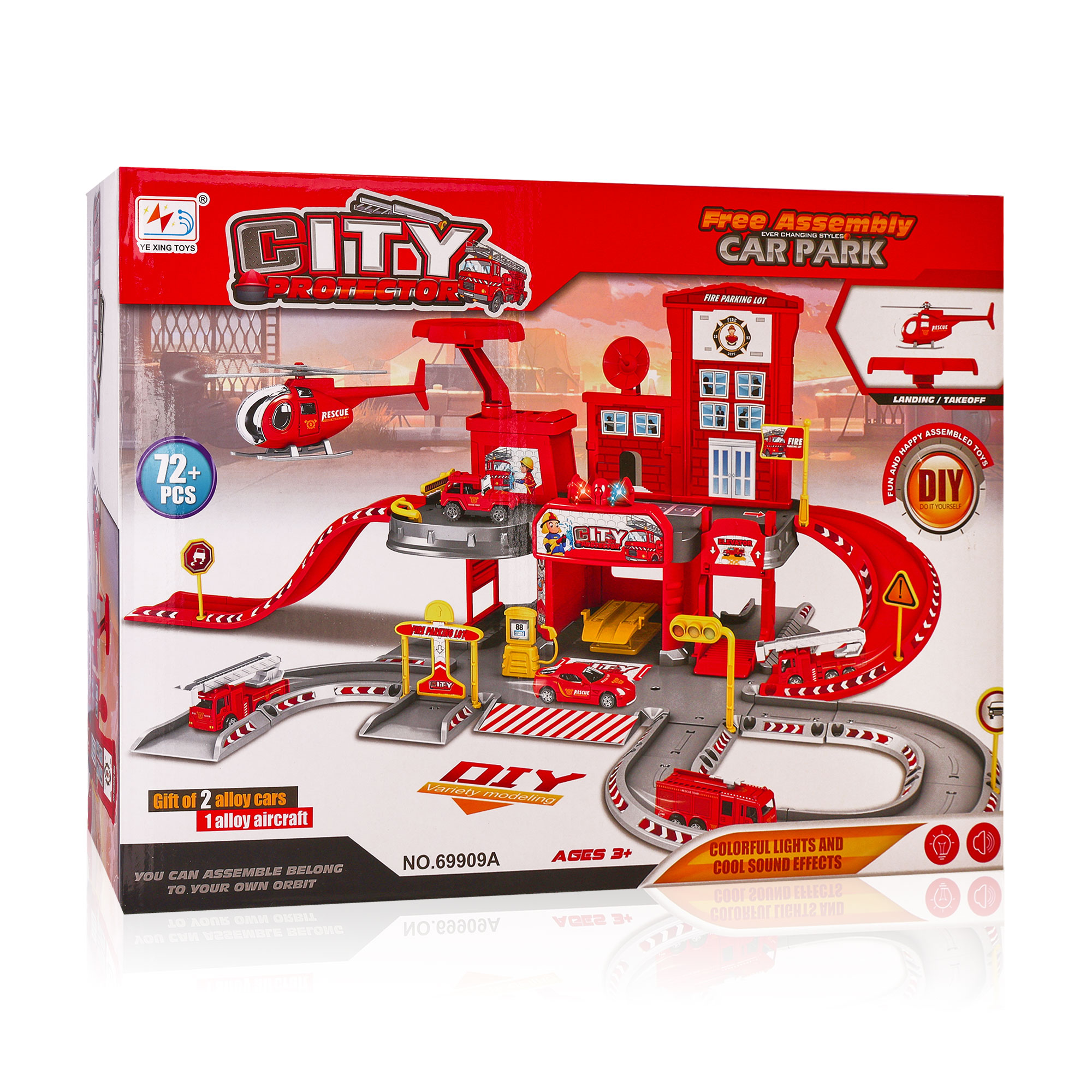 

Дитячий трек Chuangfa Пожежна стоянка, від 3 років, 72 деталі (69909A)