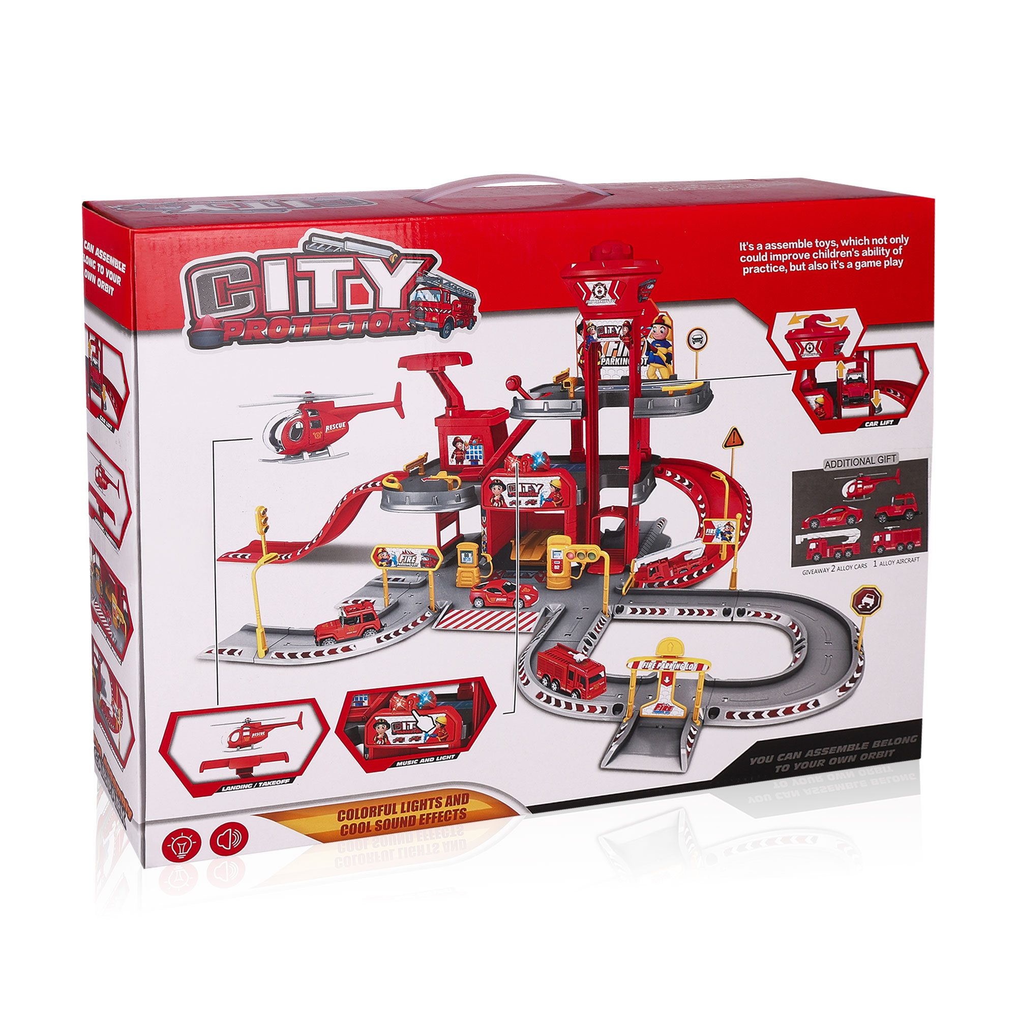 

Дитячий трек Chuangfa Пожежна стоянка, від 3 років, 95 елементів (69908A)