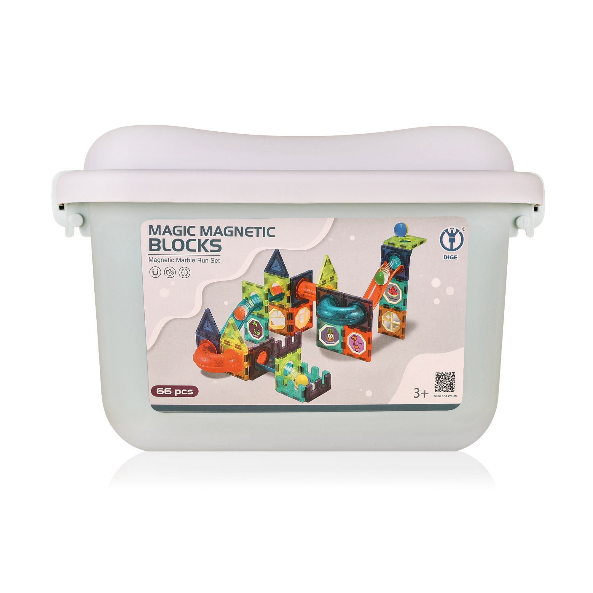 

Дитячий магнітний трьохповерховий конструктор-трек MingBO з кулькою, у кейсі, від 3 років (4507)