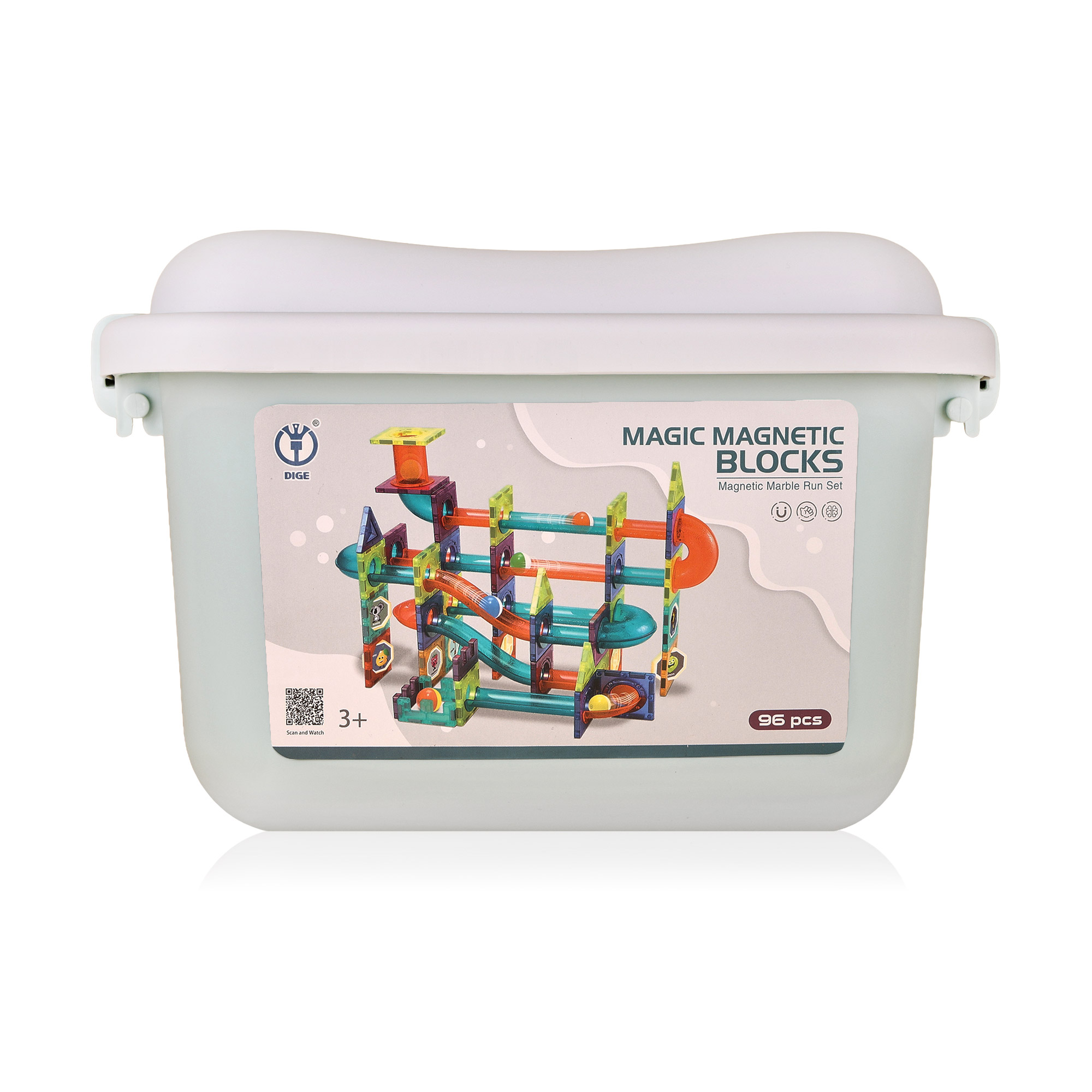 

Дитячий магнітний п'ятиповерховий конструктор-трек MingBO з кулькою, у кейсі, від 3 років (4508)